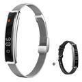 Bracciale intelligente B3 / Fitness Tracker con due cinturini - Argento