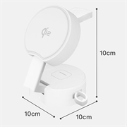 B30 Caricabatterie wireless magnetico pieghevole 3 in 1 Qi2 da 15W - Bianco