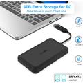 Alloggiamento per SSD SATA BENFEI da 2.5" - USB-C/USB-A, compatibile con UASP e SATA III - Nero