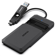 Alloggiamento per SSD SATA BENFEI da 2.5" - USB-C/USB-A, compatibile con UASP e SATA III - Nero