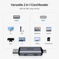 Lettore di schede BENFEI 2 in 1 USB-C/USB-A 3.0 - SD, TF, microSD - Nero