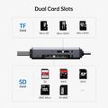 Lettore di schede BENFEI 2 in 1 USB-C/USB-A 3.0 - SD, TF, microSD - Nero