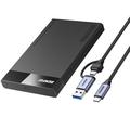 Alloggiamento per SSD BENFEI da 2.5" SATA con supporto USB-C, USB-A e UASP SATA III - Nero