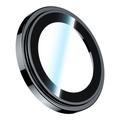 BENKS 3Pcs / Set Protezione lente fotocamera per iPhone 15 Pro / 15 Pro Max Corming Grila pellicola lente di vetro con telaio in lega di alluminio - Nero
