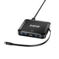BK-124D: stazione di ricarica da tavolo da 240W con cavo USB-C retrattile - 2 porte USB-C, 2 porte USB-A