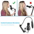 Microfono BM-700 con braccio regolabile e filtro anti-pop per podcast e streaming
