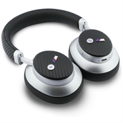 Cuffie wireless on-ear BMW M con logo in carbonio e metallo e cancellazione del rumore ambientale (ENC) - Argento