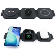 Caricabatterie wireless magnetico pieghevole 3 in 1 BMW M con logo Q2 stampato