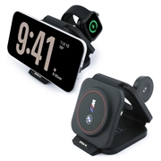Caricabatterie wireless magnetico pieghevole 3 in 1 BMW M con logo Q2 stampato - Rosso