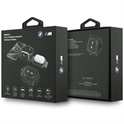 Caricabatterie wireless magnetico pieghevole 3 in 1 BMW M con logo Q2 stampato - Rosso
