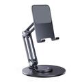 BONERUY L06X Supporto in alluminio per smartphone/tablet - Rotazione a 360, pieghevole, multi-angolazione