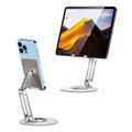 BONERUY L06X Supporto in alluminio per smartphone/tablet – Rotazione a 360, pieghevole, multi-angolazione - Grigio scuro