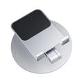 BONERUY L06X Supporto in alluminio per smartphone/tablet – Rotazione a 360, pieghevole, multi-angolazione - Argento