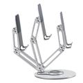 BONERUY L06X Supporto in alluminio per smartphone/tablet – Rotazione a 360, pieghevole, multi-angolazione - Argento