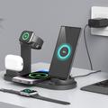 BXD-07 Stazione di ricarica wireless magnetica 4 in 1 per iPhone, Apple Watch e AirPods - 15W - Nero