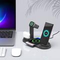 BXD-07 Stazione di ricarica wireless magnetica 4 in 1 per iPhone, Apple Watch e AirPods - 15W - Nero