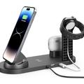 BXD-07 Stazione di ricarica wireless magnetica 4 in 1 per iPhone, Apple Watch e AirPods - 15W - Nero