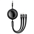Baseus 3-in-1 Retractable USB Cable - 1.2m - Grey