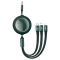 Baseus 3-in-1 Retractable USB Cable - 1.2m - Grey