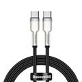 Cavo USB-C in metallo della serie Cafule di Baseus, 100W, CATJK-C01 - 1m - Nero