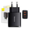 Baseus Compact Caricabatterie rapido 30W - USB-C PD, 2xUSB - Nero