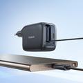 Caricatore da muro Baseus EnerCore CJ11 da 45W con porta USB-C e cavo USB-C retrattile - Nero
