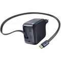 Caricatore da muro Baseus EnerCore CJ11 67W GaN6 con cavo USB-C retrattile - Nero