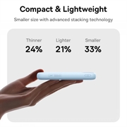 Power bank Baseus EnerFill FC11 da 20000mAh, 22.5W - Cavi USB-C e Lightning - Blu