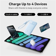 Power bank Baseus EnerFill FC11 da 20000mAh, 22.5W - Cavi USB-C e Lightning - Blu