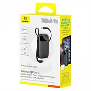 Baseus EnerFill FC31 Qpow 3 Power Bank da 10000mAh 45W - Cavo USB-C, display digitale - Nero