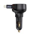 Caricabatteria da auto Baseus Enjoyment Pro da 55W con cavo Lightning retrattile - Nero