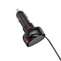 Caricabatteria da auto Baseus Enjoyment Pro da 55W con cavo Lightning retrattile - Nero