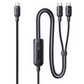 Cavo di ricarica rapida Baseus Flash 4 2-in-1 da USB-C a doppia porta USB-C, 1.5m/140W - Nero