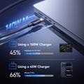 Cavo di ricarica rapida Baseus Flash 4 2-in-1 da USB-C a doppia porta USB-C, 1.5m/140W - Nero