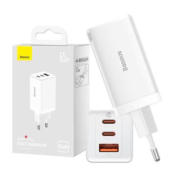 Caricabatterie da parete Baseus GaN5 Pro 65W - 2xUSB-C, USB-A - Bianco