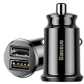 Caricabatteria da Auto Dual USB Baseus Grain Mini Smart - 3.1A - Nero