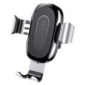 Baseus Gravity Air Vent Car Holder / Qi Wireless Charger - Silver