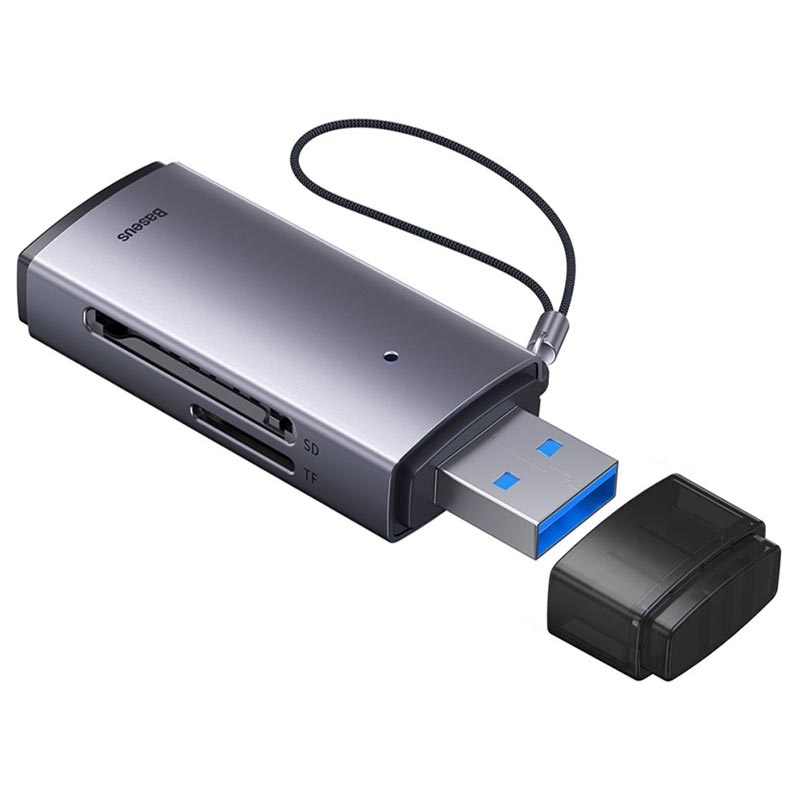 Lettore di schede di memoria SD/MicroSD USB-A serie Baseus Lite - Grigio