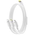 Cavo di ricarica rapida Baseus Silky 3-in-1 da USB-C a Lightning, USB-C, MicroUSB - 100W/1,5m - Bianco