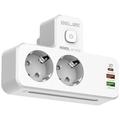 Striscia di alimentazione Beline con retroilluminazione a LED - 2x USB-A, USB-C, 2x AC - Bianco