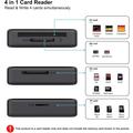 Lettore di schede Benfei 4 in 1 USB-C/USB-A 3.0 - Schede SD, microSD, MS e CF - Nero
