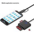 Lettore di schede Benfei 4 in 1 USB-C/USB-A 3.0 - Schede SD, microSD, MS e CF - Nero