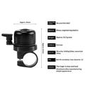 Campanello da bicicletta con localizzatore GPS per manubri da 21-23mm - Nero