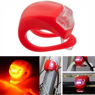 Luce della bicicletta anteriore e posteriore in silicone LED Luce della bicicletta multiuso resistente all\'acqua Fanale posteriore per la sicurezza del ciclismo - Rosso