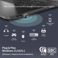 Adattatore USB Bluetooth 6.0 / Ricevitore e trasmettitore audio wireless per Windows
