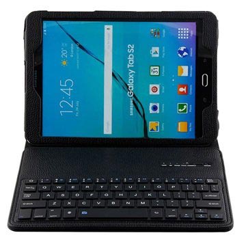 Custodia Folio con Tastiera Bluetooth per Samsung Galaxy Tab S2 9.7 T810, T815 - Nera