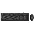 Set composto da tastiera con cavo USB Bosston D5200 e mouse ergonomico da 1000 DPI - Nero