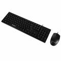 Set composto da tastiera con cavo USB Bosston D5200 e mouse ergonomico da 1000 DPI - Nero