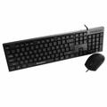 Set composto da tastiera con cavo USB Bosston D5200 e mouse ergonomico da 1000 DPI - Nero