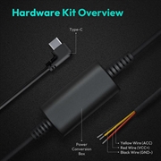 Kit di installazione fissa per dash cam Botslab - USB-C, monitoraggio parcheggio 24 ore su 24, 7 giorni su 7, protezione da bassa tensione - Nero